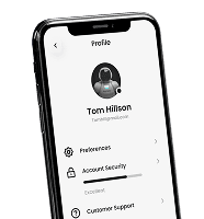 Mobile application interface representing operational agents
